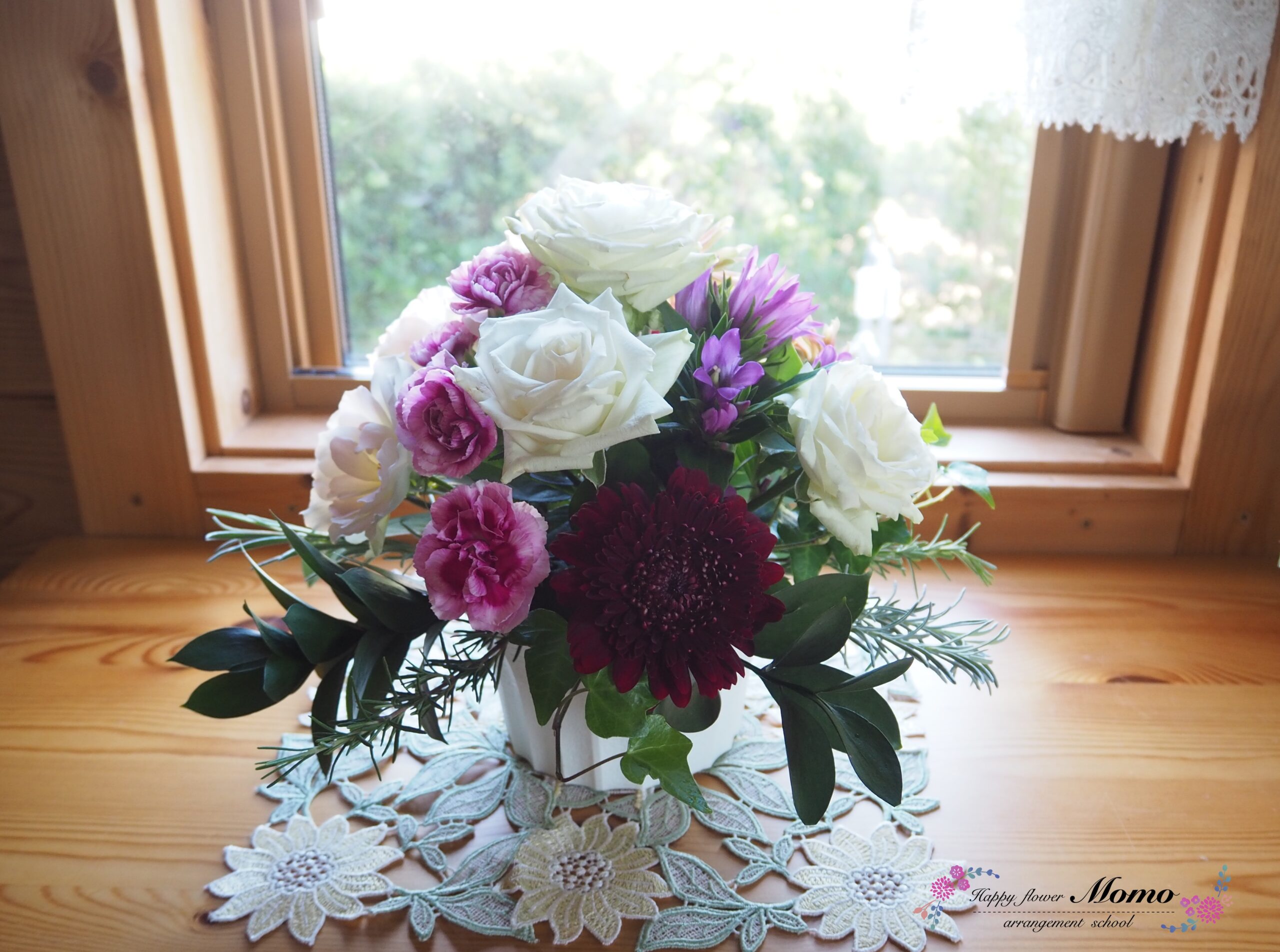 フラワーアレンジメント　3点おまとめ 100 Yen Shop] How to Make a Gift Flower Arrangement with Wrapping